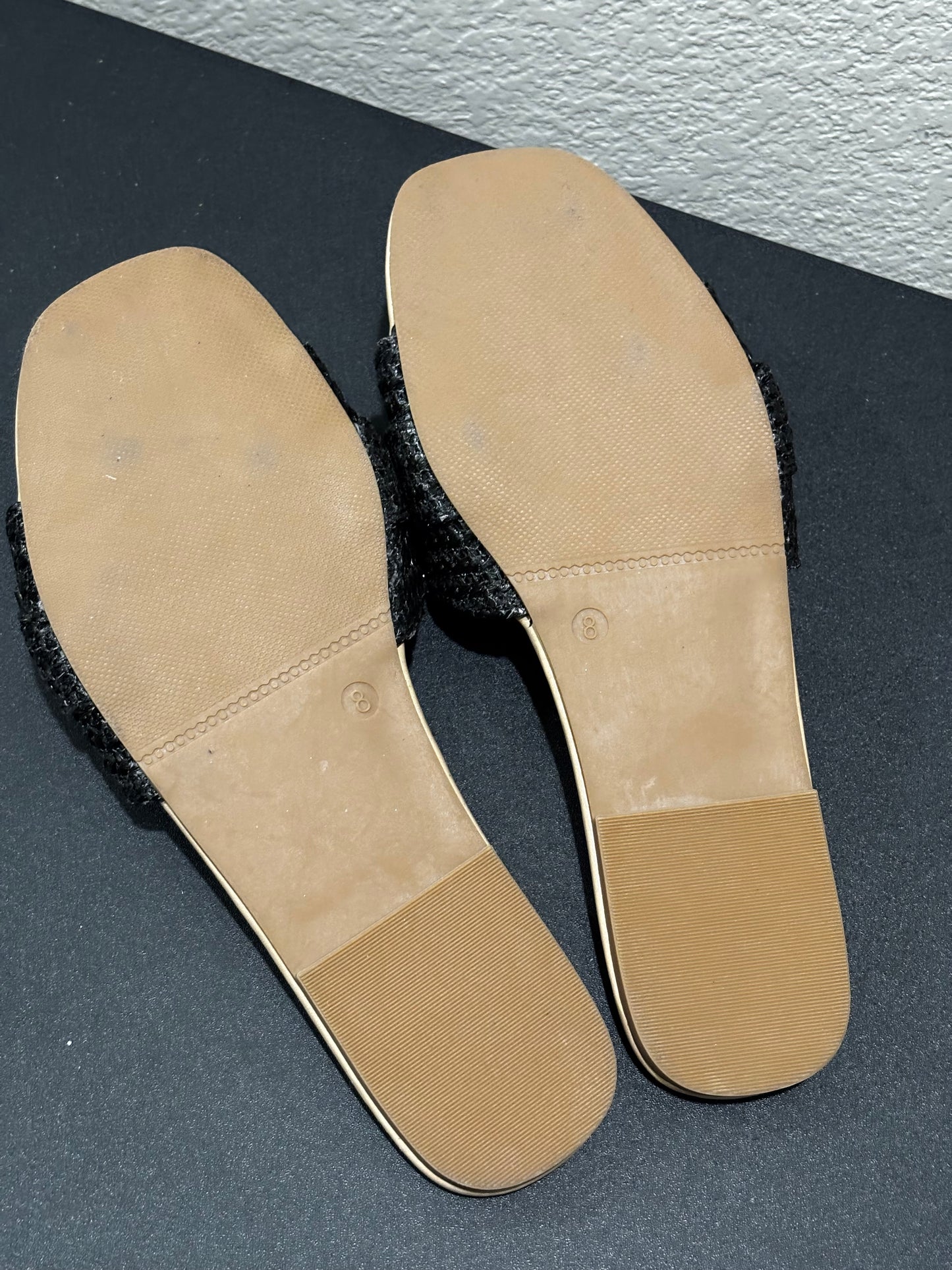 Serra Women’s Black Sandals with Weave and Buckle Design
