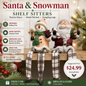 Santa and Snowman shelf sitters set of 2