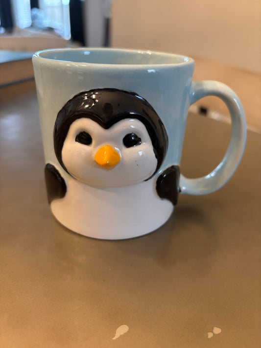 Handmade 3-D ￼Penguin Mug