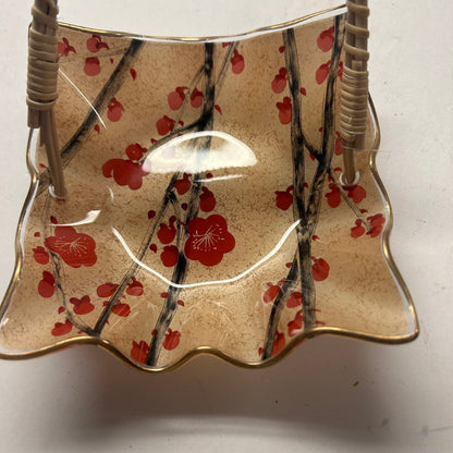 Asian delicate trinket dishes with handle set of 2