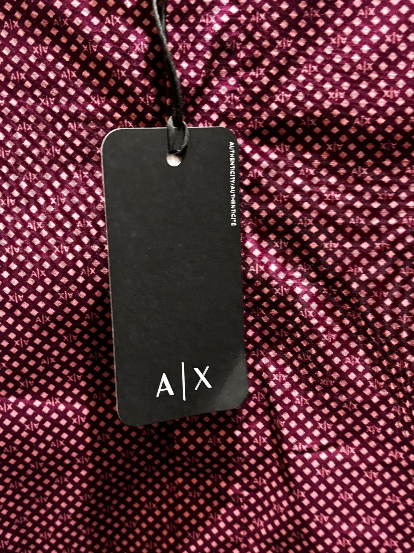 Armani Exchange Slim Fit Burgundy Long sleeve button down shirt men’s size XLarge