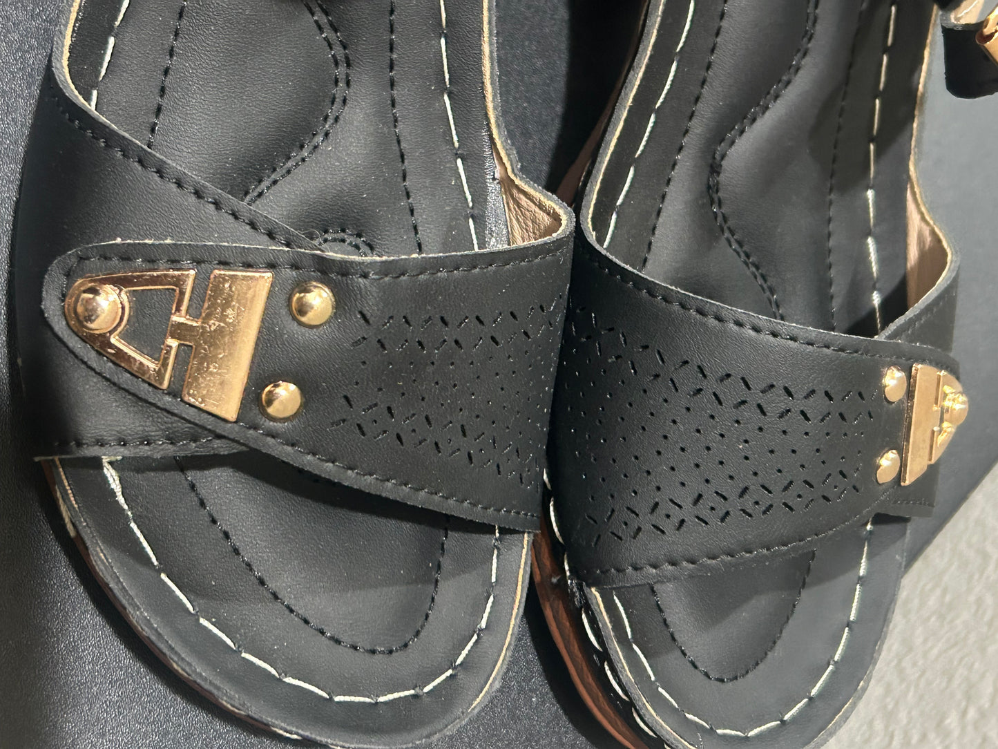 Black Heel Women Sandals size (41) 9