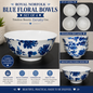 Royal Norfolk Blue/White Floral Ceramic Bowls set of 4