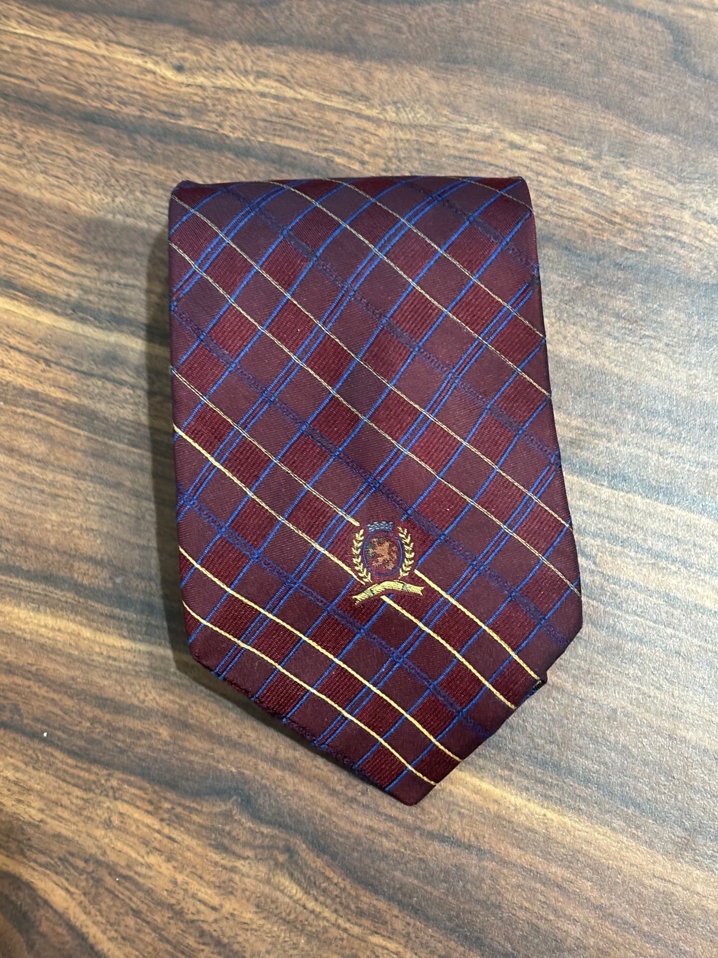 Tommy Hilfiger Red w/ Stripes Tie 100% Silk 60”