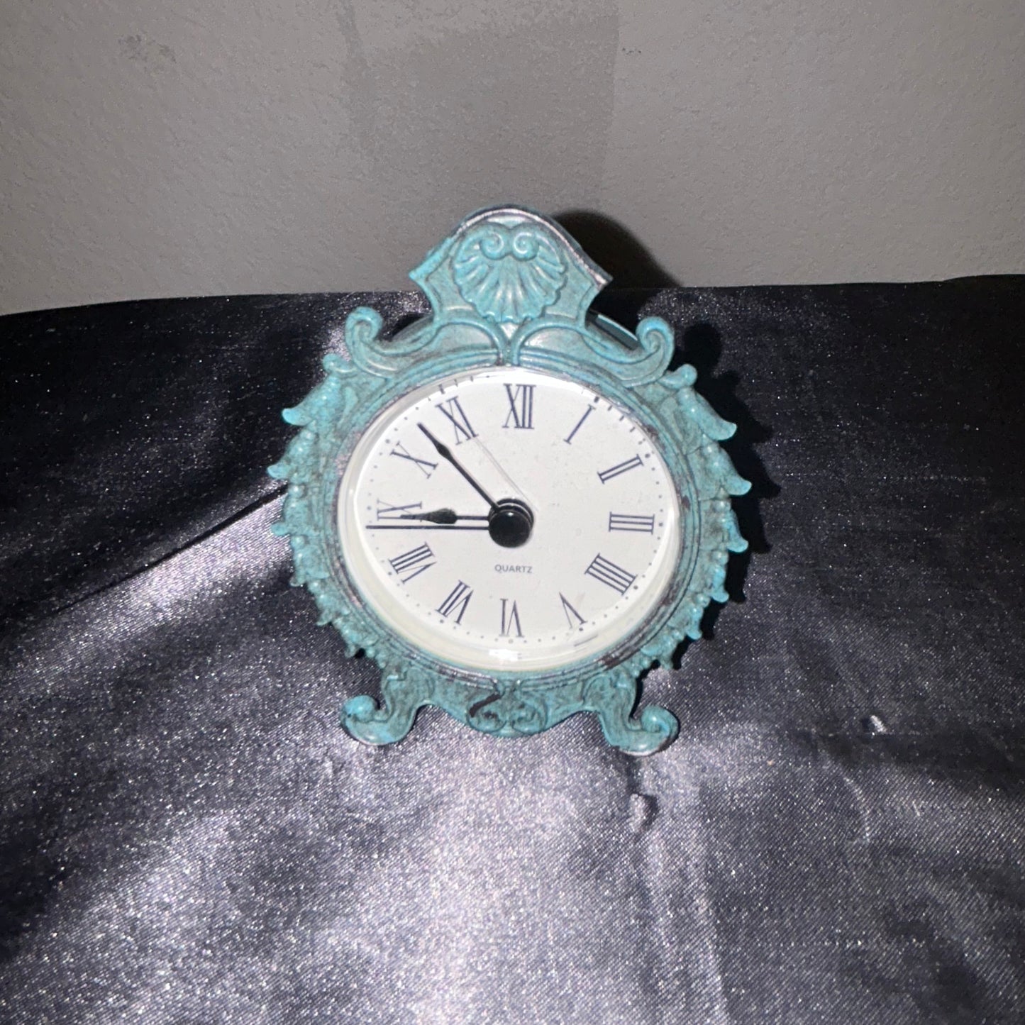 Miniature Victorian Style Teal Blue Clock
