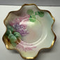 White Decorative Plate w/ Gold Trim & Floral Design Vintage