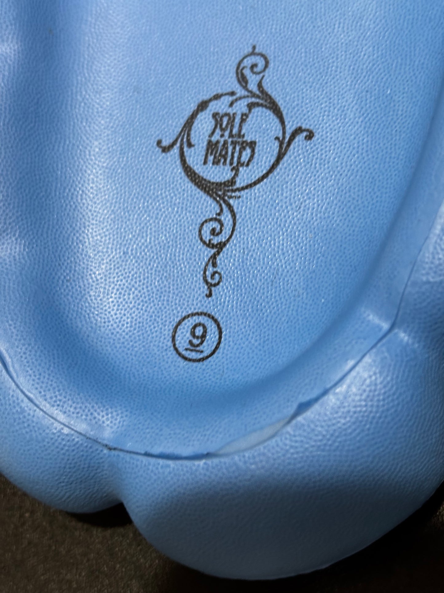 Solemates Women’s Blue Smiling Cloud Slip-on Slides size  9