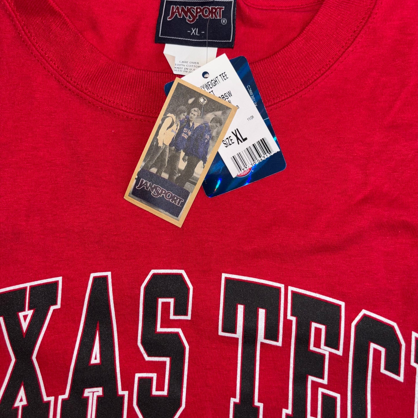 Texas Tech Red Heavyweight TShirt Size XL by Jansport NWT