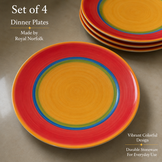 Royal Norfolk Stoneware Dinner plate set of 4