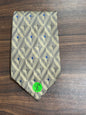 Novia Collection cream, and blue diamond pattern 100% Silk Tie 58”
