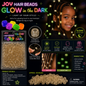 Glow in the dark hair beads