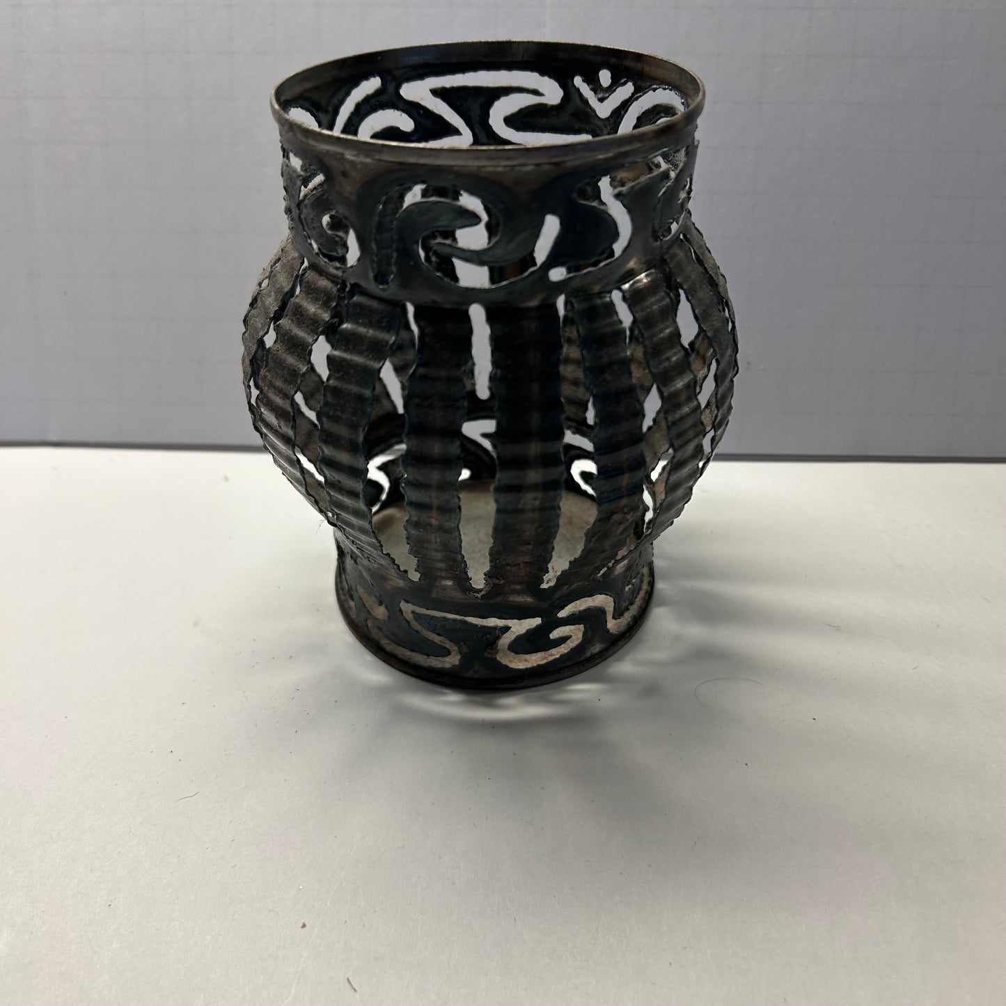 Vintage Tin Can Luminary Metal Candle Holder