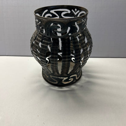 Vintage Tin Can Luminary Metal Candle Holder