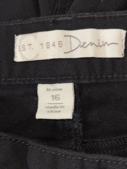 EST. 1946 Denim Black with Leopard Pattern Accent size 16