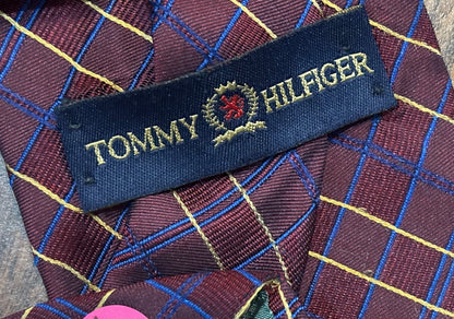 Tommy Hilfiger Red w/ Stripes Tie 100% Silk 60”