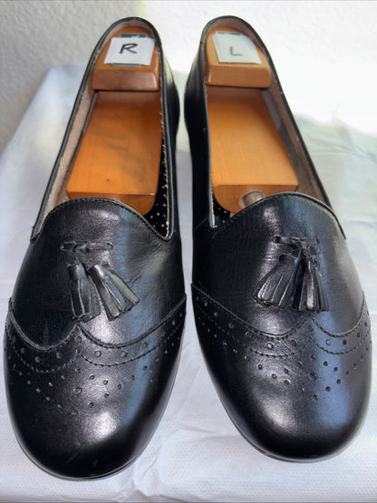 Kelly and Katie, black leather slip on loafer shoes women’s size 11 New