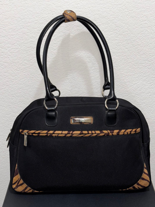 Nine West Black and Animal Print Carry-on Overnight, travel bag