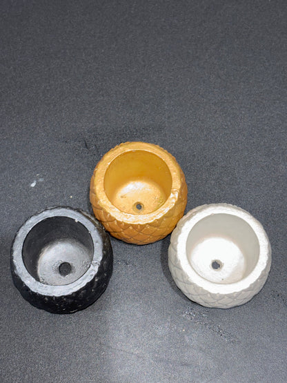 Owl Tealignt Holders.  Set of 3 black gold silver