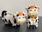 Ceramic cow creamer and covered sugar bowl set farmhouse, kitchen, decor