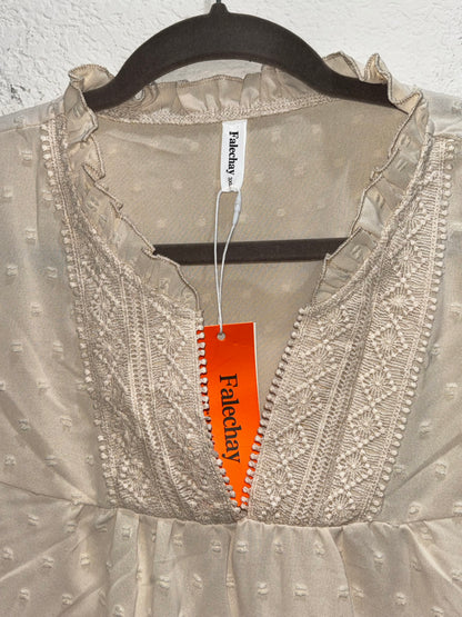 Falechay Women’s Cream Blouse size 3XL