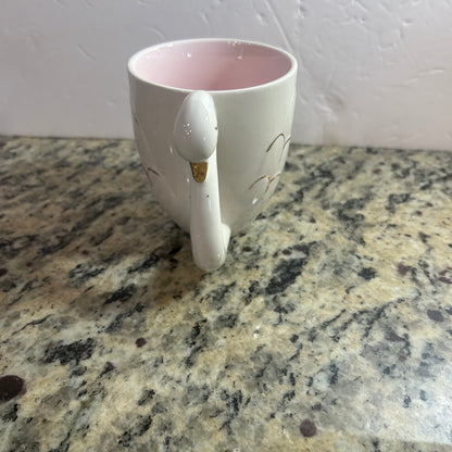 Swan Mug White, Pink and Gold 3D