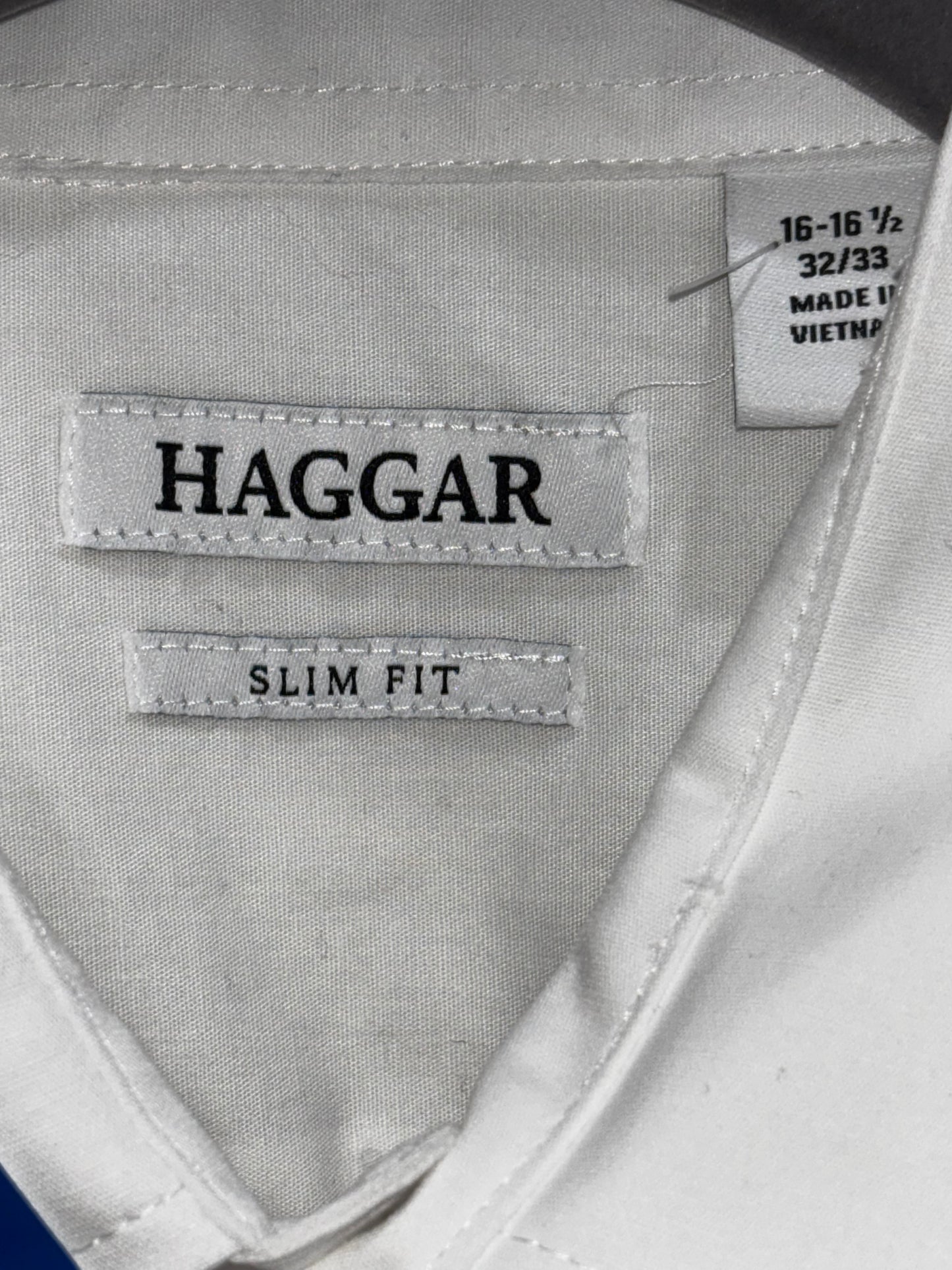 Haggar White Mens Button Down long sleeve shirt (NWT)