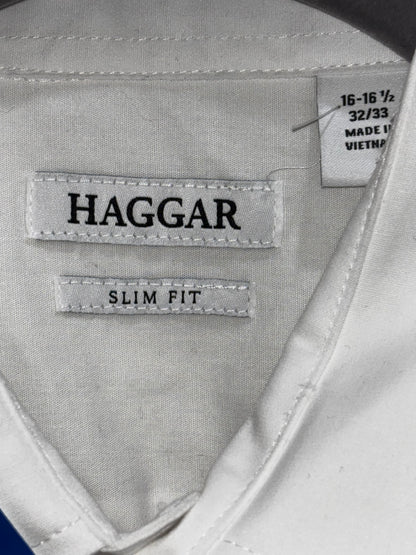 Haggar White Mens Button Down long sleeve shirt (NWT)