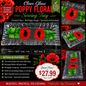 Red Poppy Floral Serving Tray