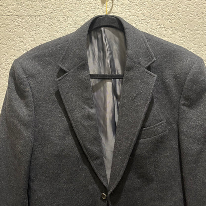 Luca Bertoni Dark Charcoal Gray/Black Wool Blazer Men’s