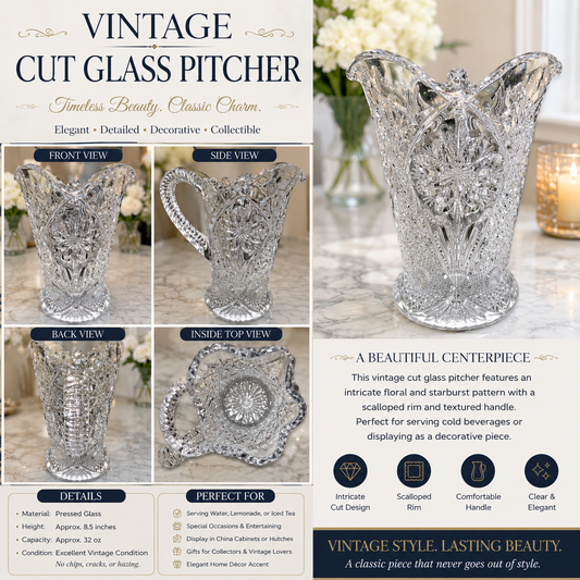 Vintage Glass Pitcher