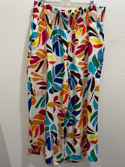 Tabitha Brown Multicolor Leaf Design Wide Leg Pants Women’s size 1X