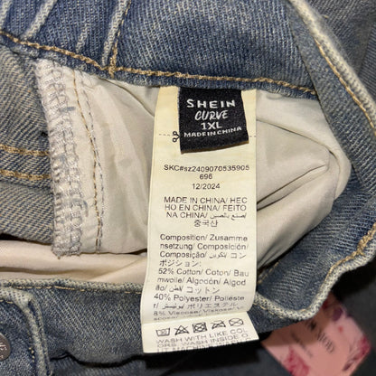 Jean Maxi skirt with ruffles women’s 1X new with tags by SHEIN