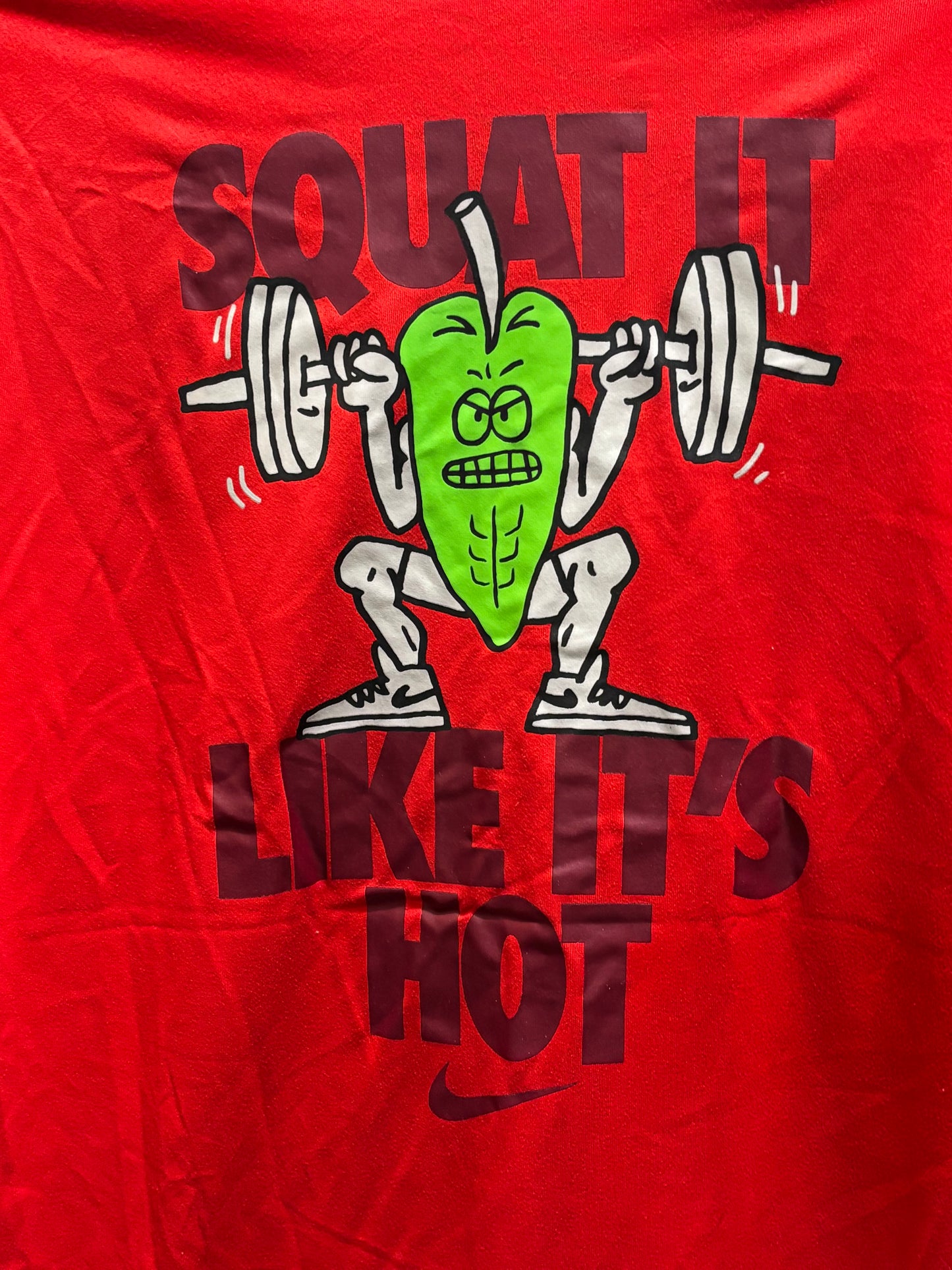 The Nike Tee “squat it like it’s hot” Red T-shirt size medium