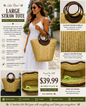 Brown Handle Large Straw Tote