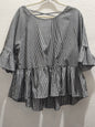 Listicle Women’s Striped Ruffle Blouse size Large