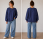 Free People, blue oversize sweatshirt women’s size medium ￼
