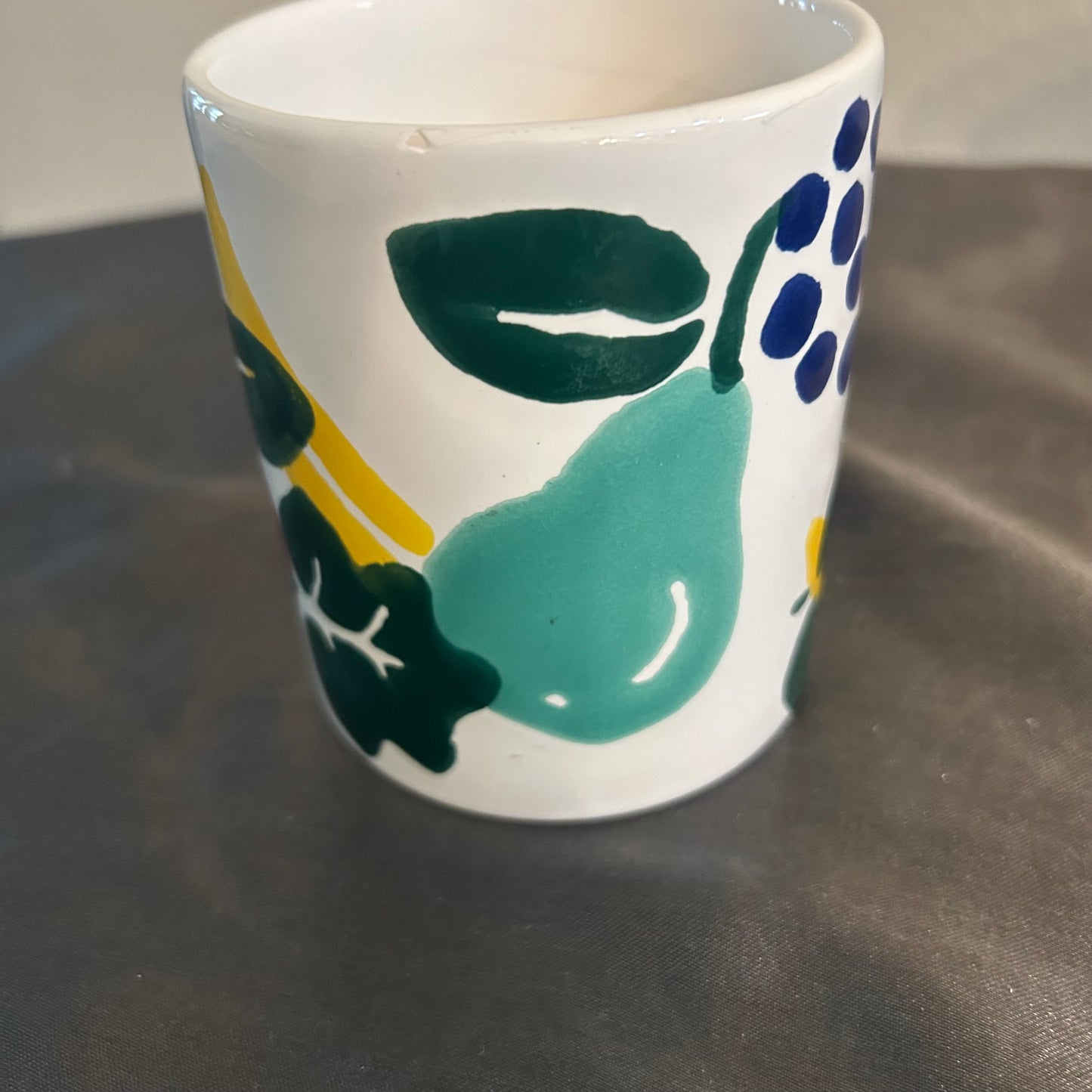 Mug White with Colorful Fruit Design 8oz