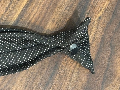 Boys Black w/ Small White Dots Clip On Tie 10.5” 100% Polyester