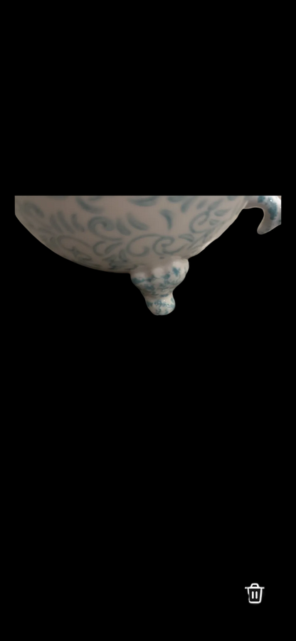 Anthropology Blue and White Footed Tea/Coffee Cup