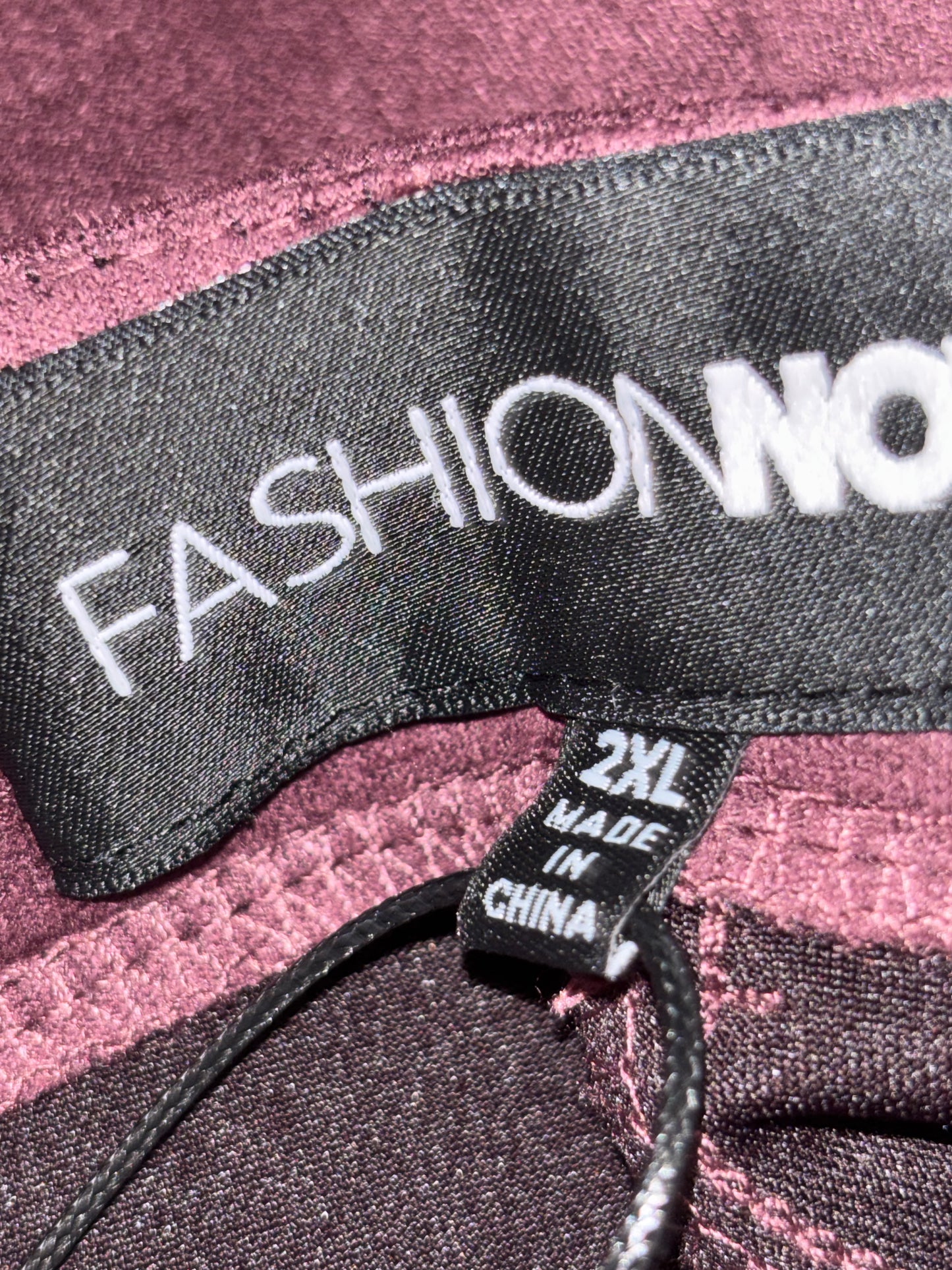 Maroon Faux Suede Wide Leg Pants Women’s Size 2X by Fashion Nova