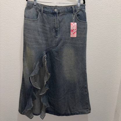 Jean Maxi skirt with ruffles women’s 1X new with tags by SHEIN