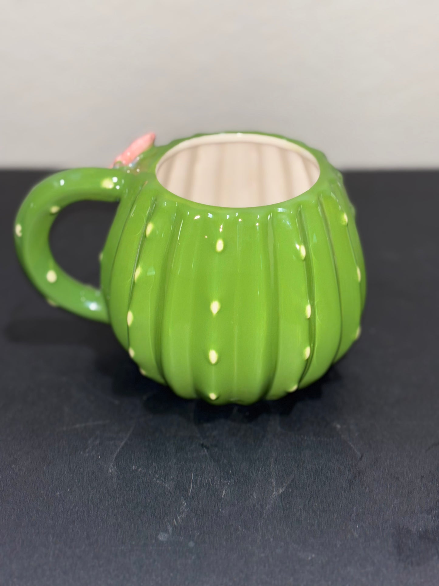 Green Cactus and Pink Flower mug