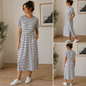 White and Black Striped Dress Size XLarge