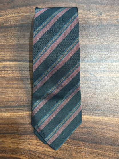 Black Striped Tie 100% Silk 55” handmade in Italy ￼