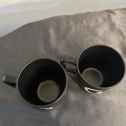 Mugs Black w/  monogram “G” in white set of 2