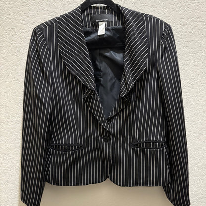 Jones NewYork Black White Striped Womens Blazer Size 10
