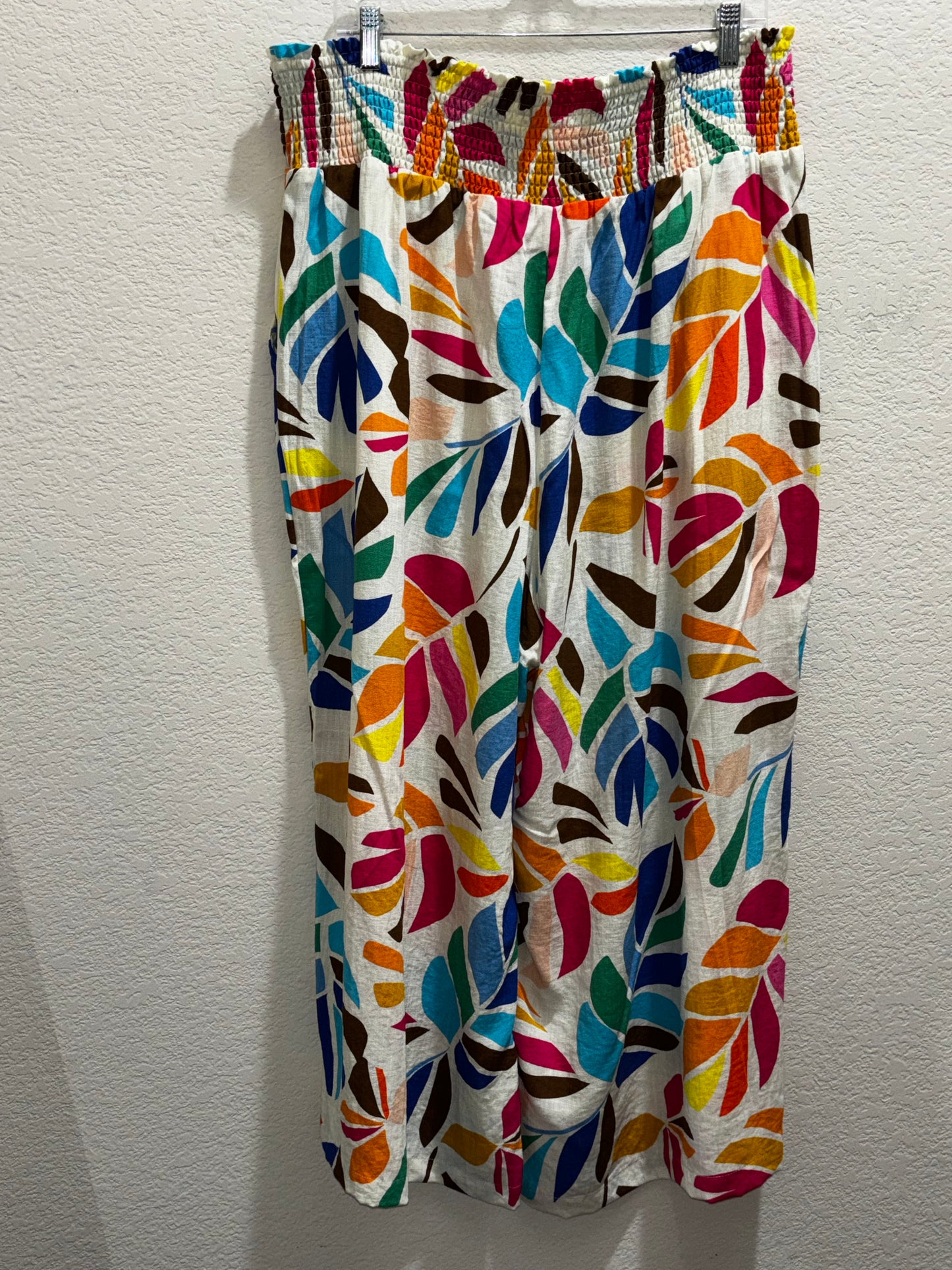Tabitha Brown Multicolor Leaf Design Wide Leg Pants Women’s size 1X