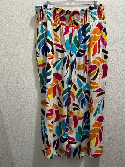 Tabitha Brown Multicolor Leaf Design Wide Leg Pants Women’s size 1X