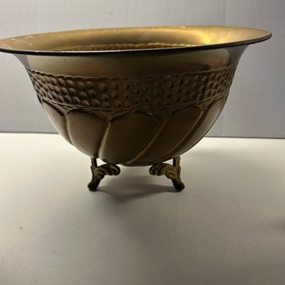 Gold pedestal brass Decorative Display Bowl