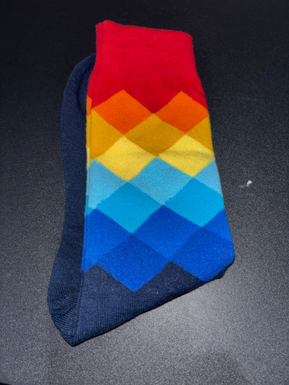 Rainbow Diamond Design socks